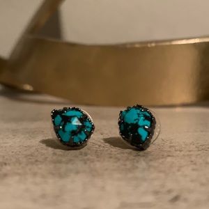 KENDRA SCOTT- Tessa studs - turquoise & gunmetal